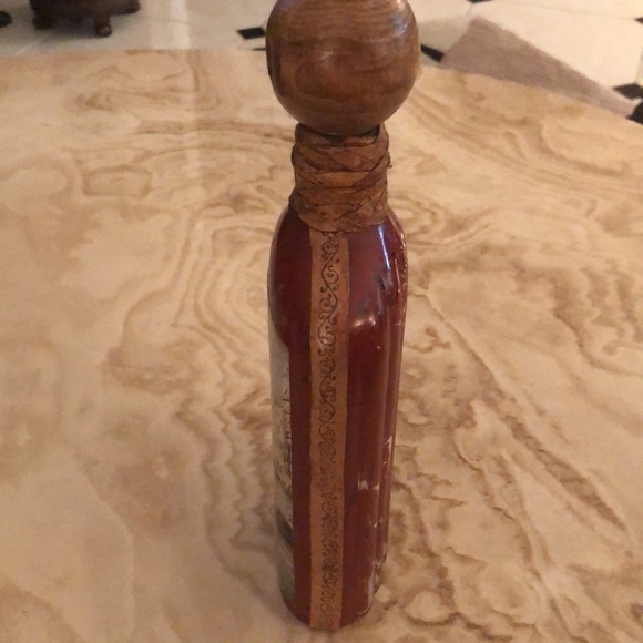 VINTAGE DECOUPAGE BOTTLE • VENICE WATERWAY SCENE • WOODEN STOPPER • 10” x 4” - Picture 10 of 11